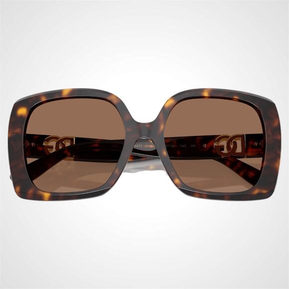 New Dolce & Gabbana Sunglasses Brown Acetate Square Gold Metal DG - Picture 5 of 6